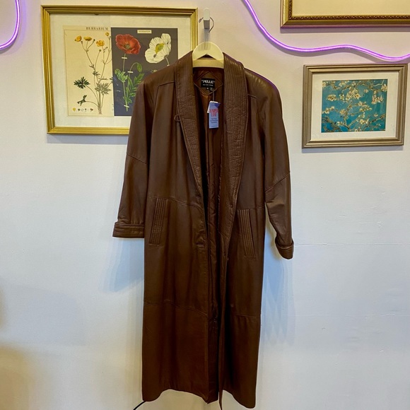 100% Leather - Vintage Pelle Trench-Coat - Picture 4 of 13